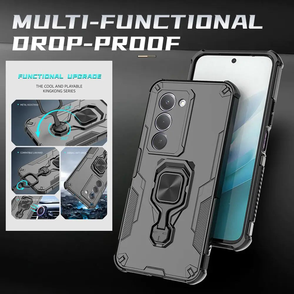 For Xiaomi Redmi 15 5G 169mm Case Magnetic Holder Ring Armor Shockproof Cover for Redmi15 Redmy 15 5G Camera Protect Funda