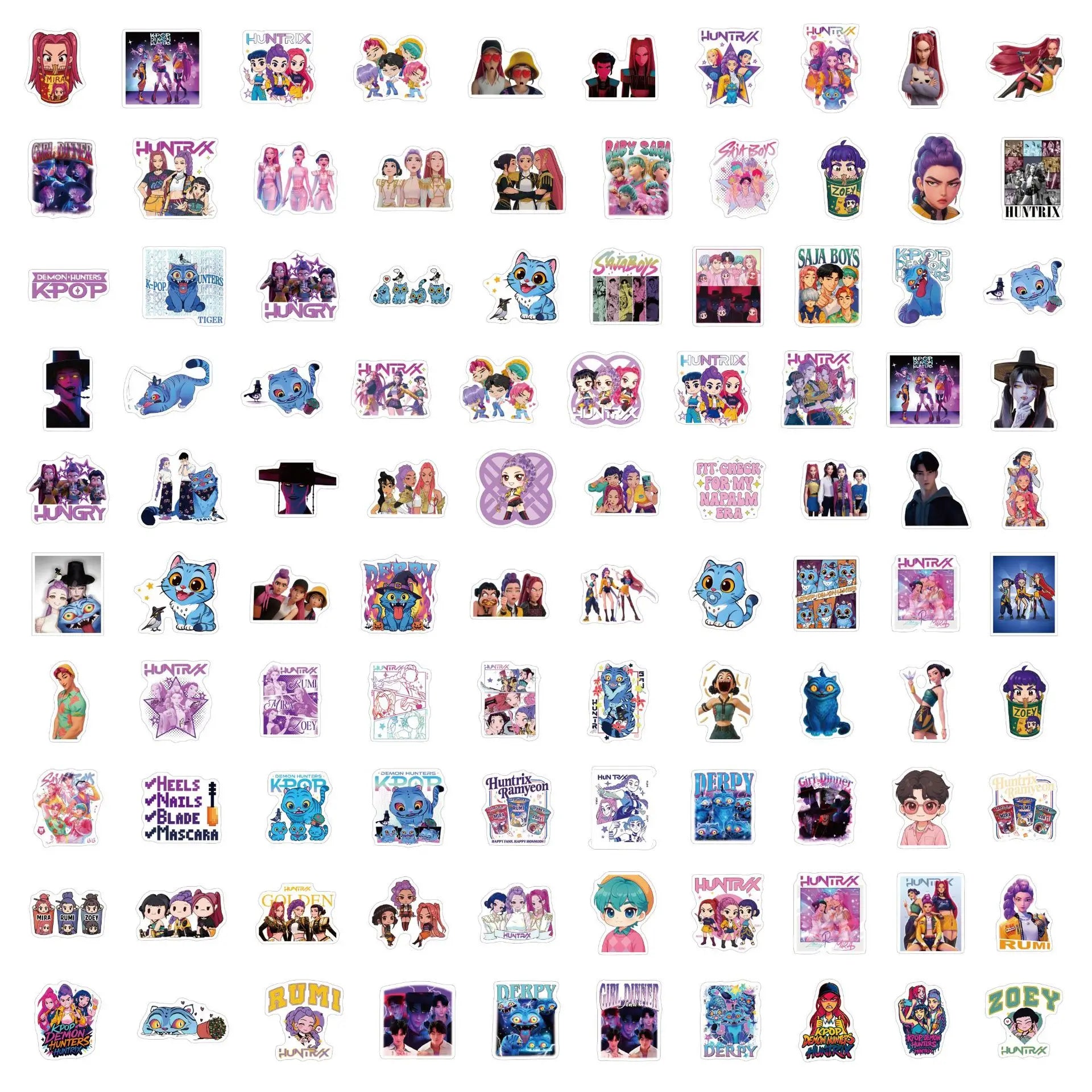 100PCS Kpop Girl Group Stickers Set Waterproof Glossy Cartoon Decals for Phone Case Luggage Laptop Skateboard - DIY Decor
