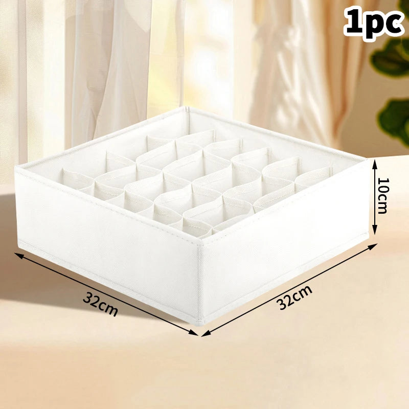 〔White〕Drawer Underwear Socks Bra Storage Box Clothes Storage Organizer Underwear Bag Wardrobe Box Cabinet Drawer Organizer