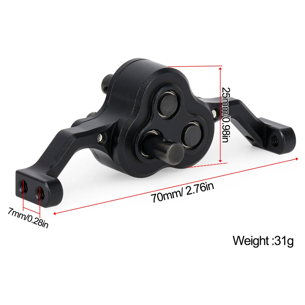 Aluminum Transfer Case Gearbox 70mm Width Underdrive 30% for 1/10 RC Crawler Cheater Rigs LCG Chassis Build DIY Upgrade Parts