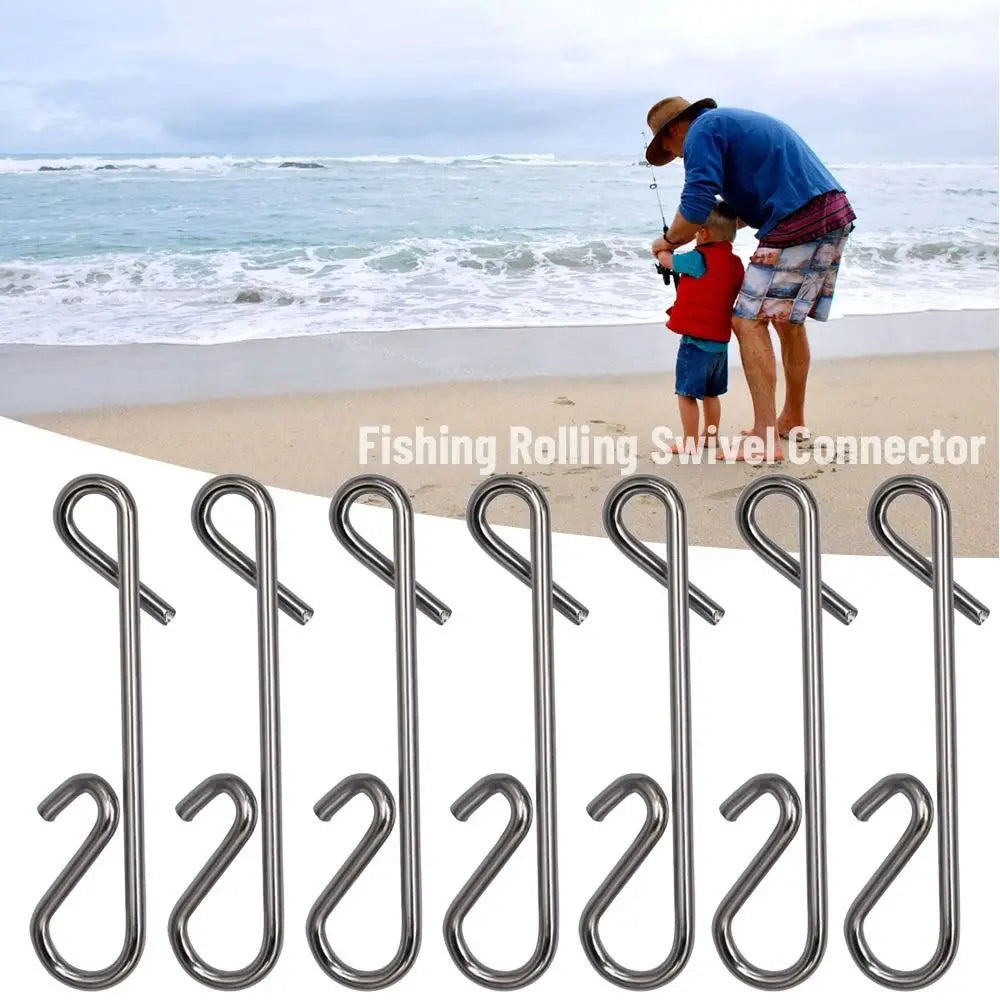 100 Pcs Stainless Steel Fishing Hanging Snap Swivel Lure Connectors Nice Snaps Barrel Swivel Rolling Snap Carp Fishing Tackle