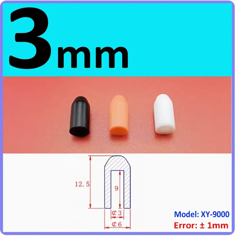 White Silicone rubber cover round steel pipe sleeve end protective cap anti-collision and high temperature resistant 3~68.5mm