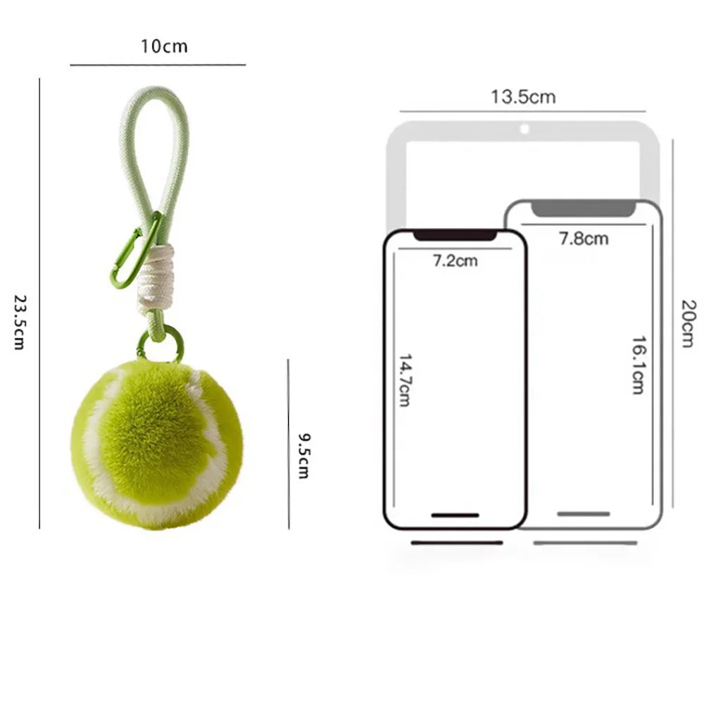 New Trend Tennis Keychain Sport Style Plush Ball Pendant Car Hanging Piece Chic Bag Charm Accessories Gift A388