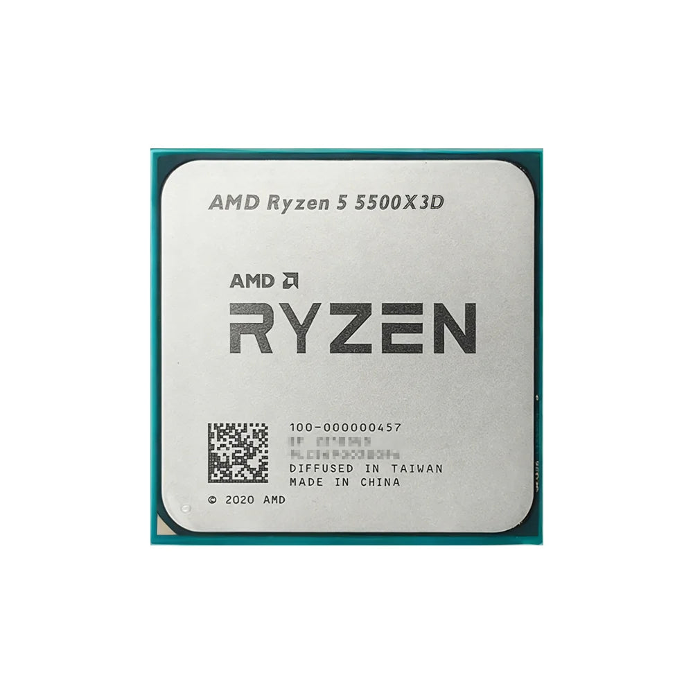 AMD Ryzen 5 5500X3D 6C/12T Processor: 96MB L3 3D V-Cache Tech, 3.0-4.0GHz, 105W TDP, AM4 Socket  - No fan  Esports Build