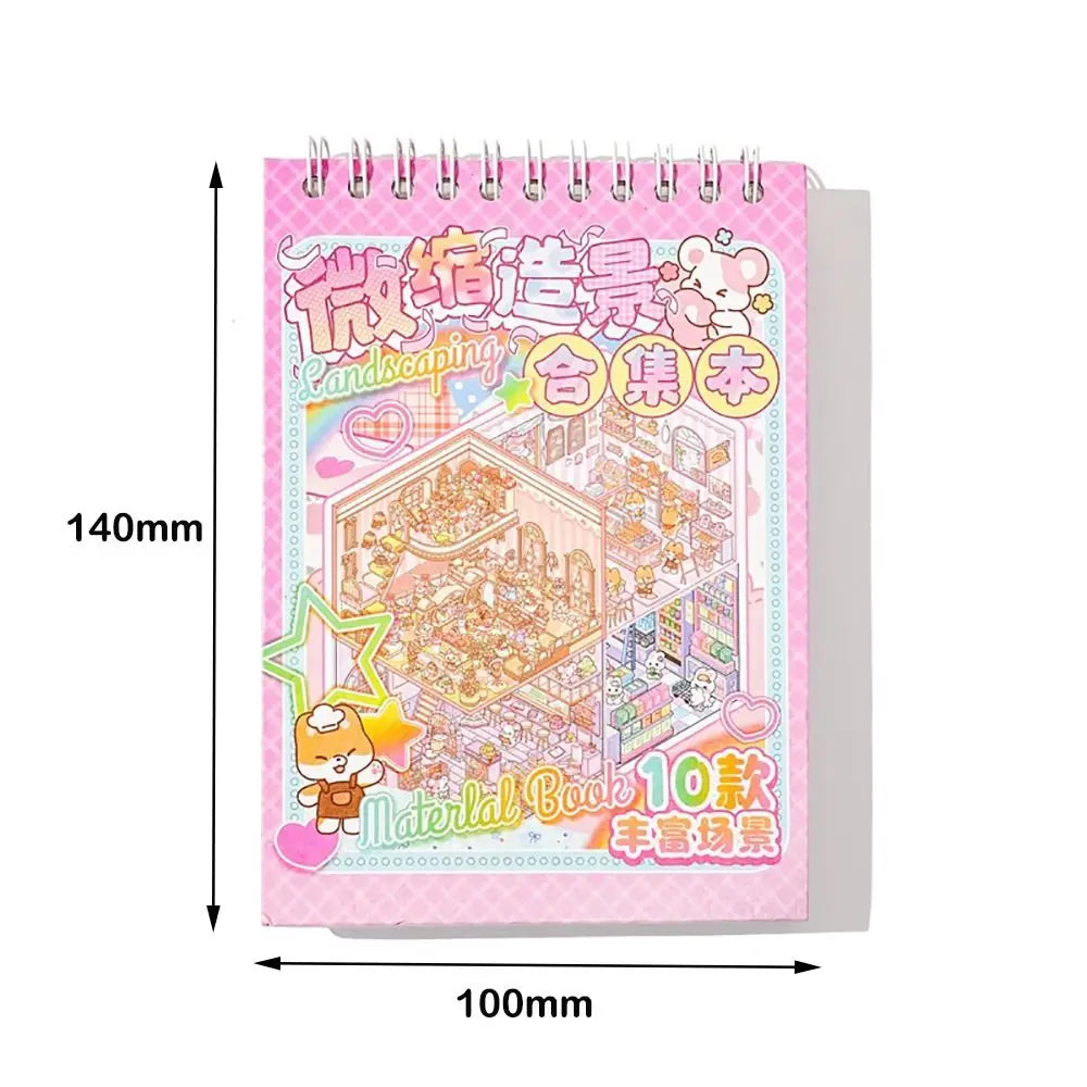 New Cartoon 3D Landscape Sticker Book Three-dimensional DIY Cabin Scene Pocket Sticker Miniature Scene Book Student Kid Child