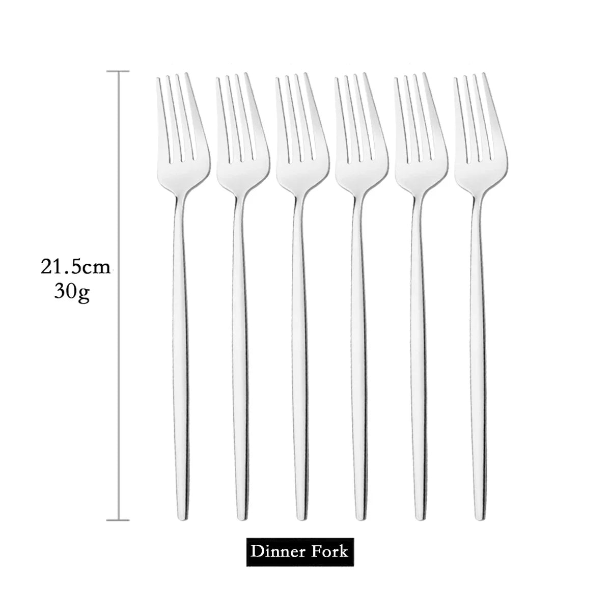 6Pcs Mirror Dinner Forks Cutlery Gold Stainless Steel Fork Flatware Kitchen Silverware Western Dinnerware Restaurant Fork Set