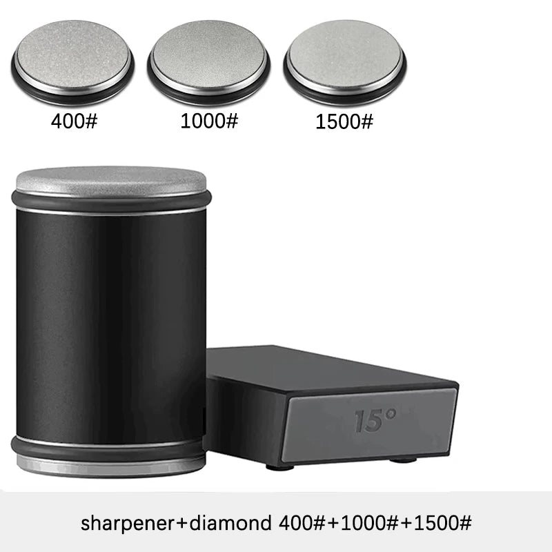 Rolling Knife Sharpener Magnetic Knife Holder Diamond Sharpening Stone Kit with 15 and 20 Degrees Angle Roller Kitchen Accessory