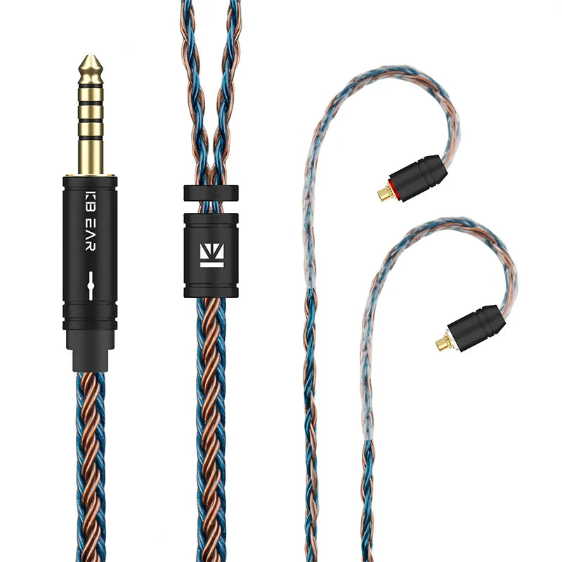 KBEAR ST16 Crystal 16 Cores Upgrade Cable 5N Single Copper Silver-plated 2PIN/MMCX/QDC Earbuds Connector For KS1 Star River Lark