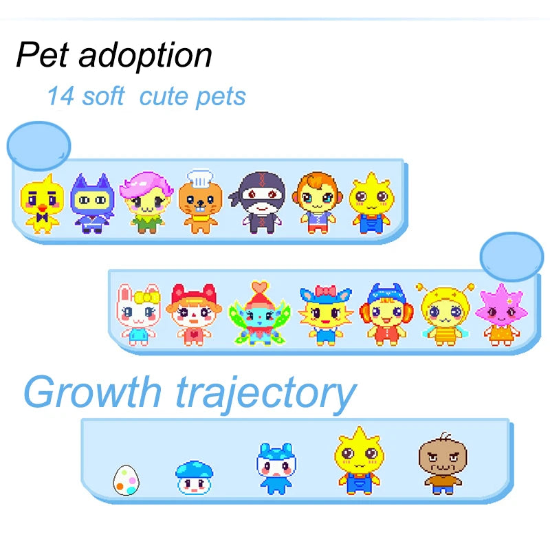 Tamagotchi QPET Virtual Network Electronic Pet Machine HD Colour Screen Game Machine Toy Children's Handheld Game Machine Gift