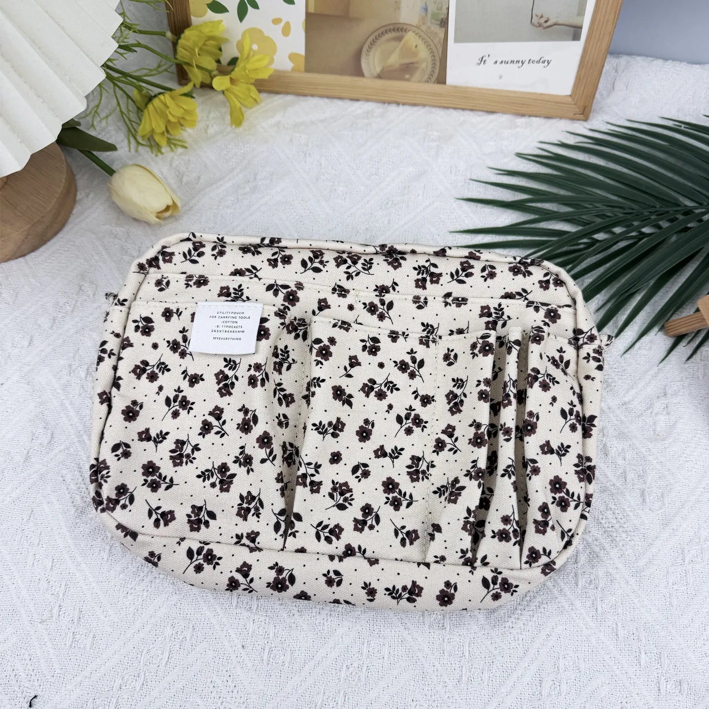 New In Stock Canvas Pencil Pouch Large Capacity Solid Color Japanese Style Portable Multifunctional Journal Storage Bag For Use