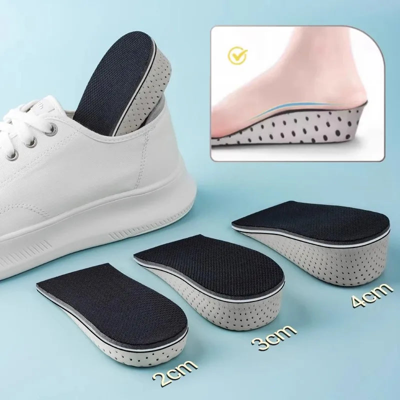 Half Shoe Insoles Heel Insert Sport Cushion Height Increase EVA Memory Foam Heel Lifting 2/3/4/5CM Taller Invisible Heighten Pad
