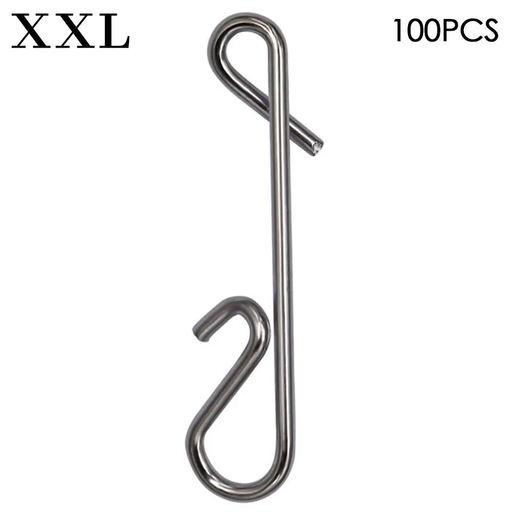 100 Pcs Stainless Steel Fishing Hanging Snap Swivel Lure Connectors Nice Snaps Barrel Swivel Rolling Snap Carp Fishing Tackle
