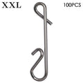 100 Pcs Stainless Steel Fishing Hanging Snap Swivel Lure Connectors Nice Snaps Barrel Swivel Rolling Snap Carp Fishing Tackle