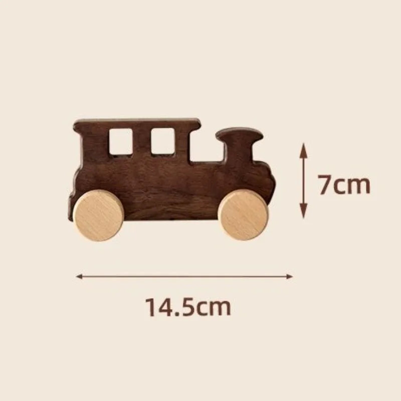 Walnut Wood Coat Racks Creative Locomotive Clothes Hook Retro Living Room Simple Wall Storage Hook Home Decoration Accessories