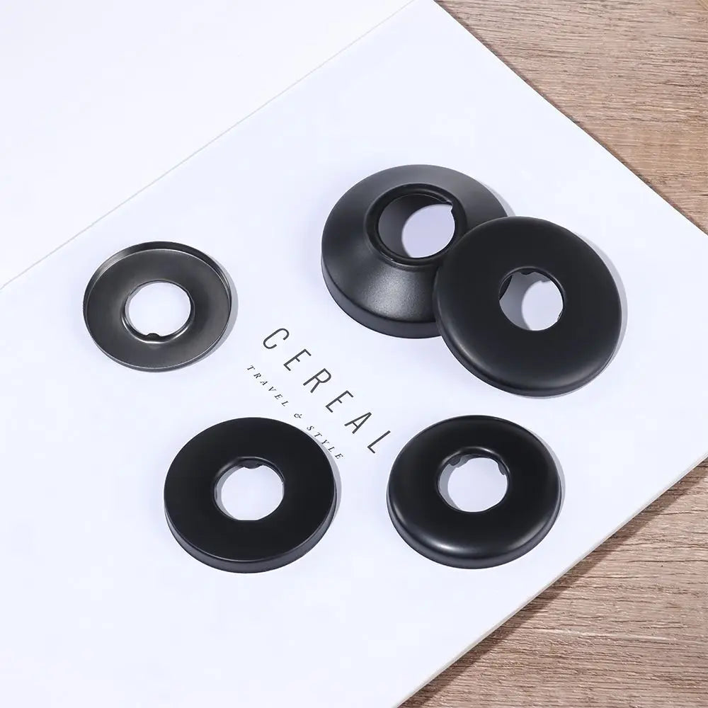 Black Shower Faucet Decorative Cover Stainless Steel Water Pipe Wall Covers Heat Resistant Durable Bathroom Kitchen Accessories