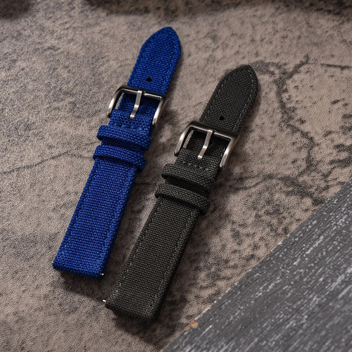 18mm 20mm 22mm Nylon Watch Strap Two-Sided Leather and Sailcloth Watch bands Quick Release Wristbands Sport Belt for Men Women