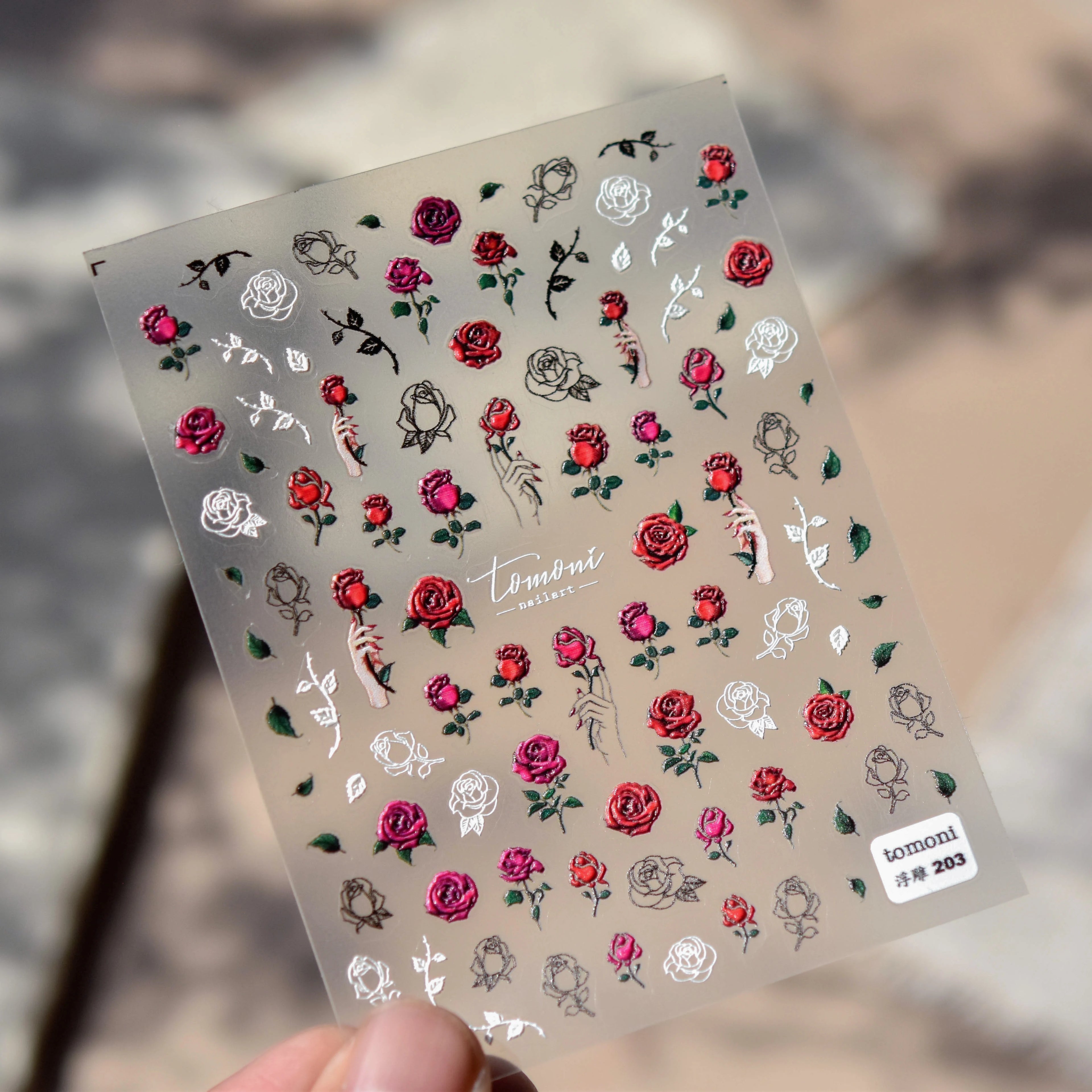 Red Butterfly 5D Nail Sticker Nail Art Decoration Spring Flowers Nail Art Decal Relief Sticker Press on Nails