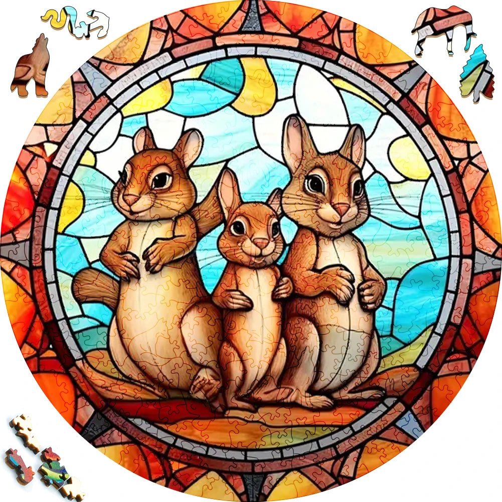 Wooden Puzzle Mandala Animal Jigsaw Puzzles For Kids Surprise Toys Creative Games Round Shaped Wood Puzzle With Educational game