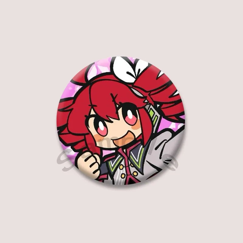 Kasane Teto Badge, Cute UTAU Anime Round Button Pin, Vocaloid Cosplay Brooch for Backpack Clothes, Collectible Gift for Fans
