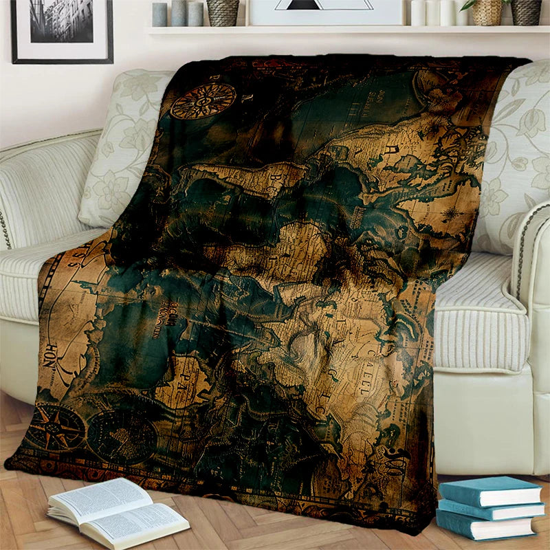 29 Style New Retro Marine Nautical Chart Compass Blanket,Soft Throw Blanket for Home Bedroom Bed Sofa Travel Office Cover Kids