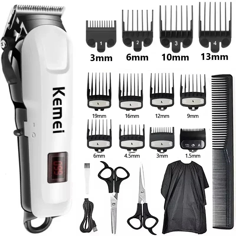 Kemei Hair Clipper for Men KM-809A Hair Cut Maching Wireless Trimmer Professional Clipper Machine Rechargeable Hair Cut Barber