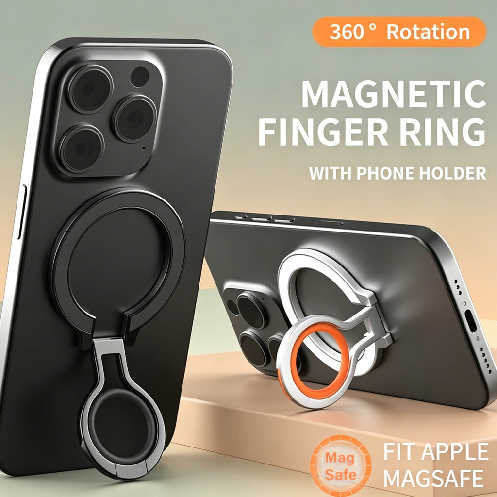 360 ° Rotation Finger Ring Magnetic Phone Holder for Magsafe Folding Portable Strong Magnet Stand for iPhone 17 16 Pro Samsung
