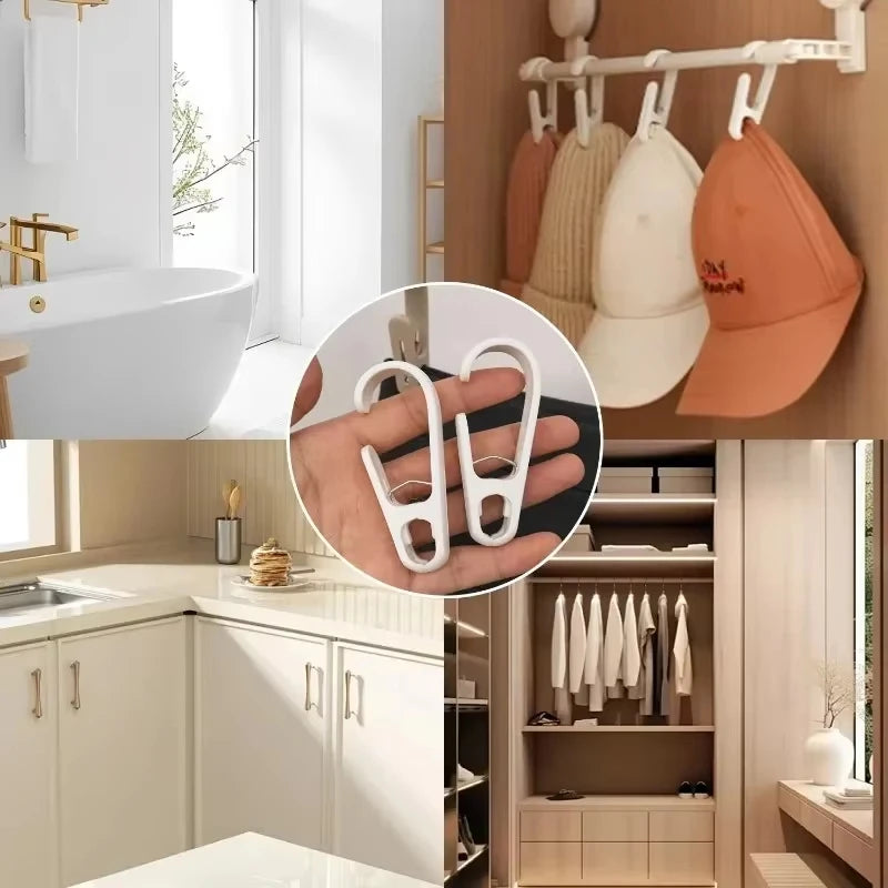 10pcs Multi-Purpose Hanging Clips Hooks Portable Plastic Clamps for Home Kitchen Bathroom Towel Curtain Storage Supplies