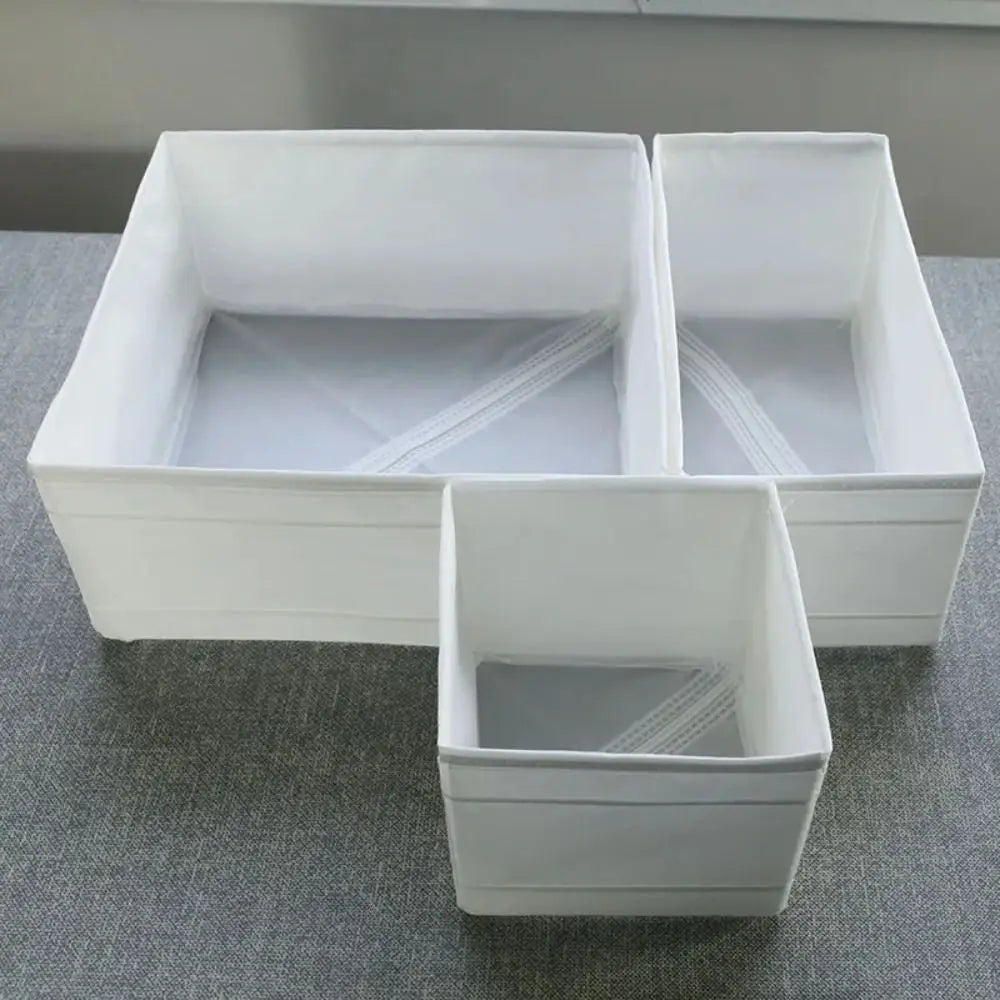 New Fabric Art Closet Organizer Boxes Grey/White/Purple Foldable Underwear Organizer Box Storage Cabinets Clothes