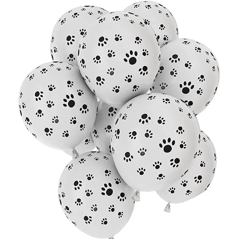 20pcs White Pets Dog Paw Latex Balloons Animal Theme Party Decor Kids Classic Toys Globos Helium Air Inflatable Balls Supply