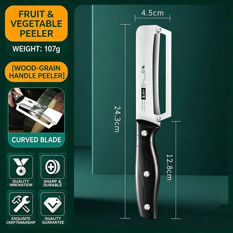 Stainless Steel Wooden Handle Peeler High-Looking Kitchen Special for Fruit and Vegetable Peeling Durable and Smooth Operation