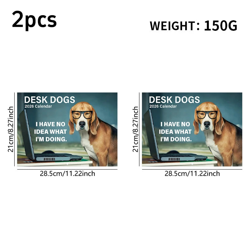 2026 Dog Pooping Calendar Funny Animal Humor Wall Calendar with Dogsh*t Design Novelty Gag Gift for Dog Lovers Office Home Decor