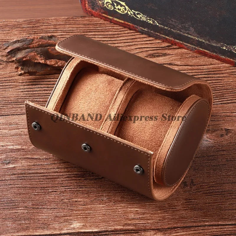Watch Travel Case PU Leather Watches Leather Box Vintage Watch Storage Organizer-Secure Storage Vintage Watch Display Organizer