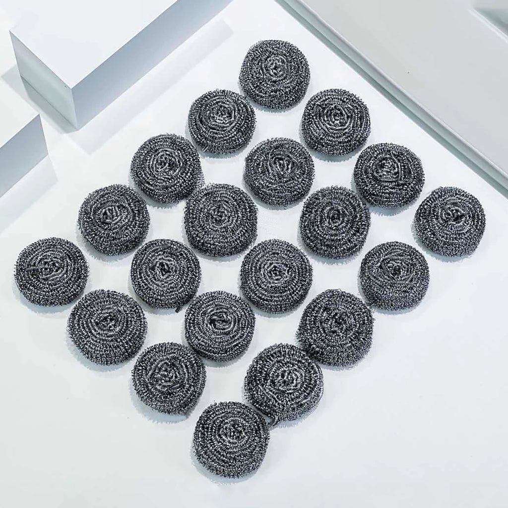 6/12Pcs Stainless Steel Scourer Rustproof No Scratch Scouring Pads Heavy Duty Deep Cleaning For Pots Pans Grill Sink Kitchen