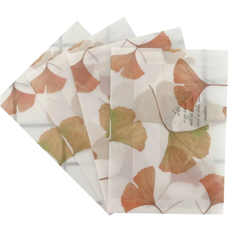 20pcs/lot 16*11cm sulfuric acid paper envelope leaves pattern transparent window envelope for greeting cards cover