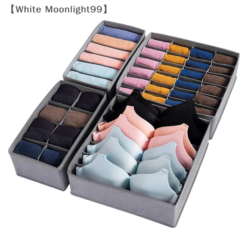 〔White〕Drawer Underwear Socks Bra Storage Box Clothes Storage Organizer Underwear Bag Wardrobe Box Cabinet Drawer Organizer