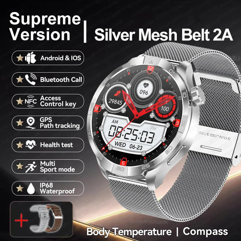 2026 New GH Style GPS Sport Compass SmartWatch Men 1.85" AMOLED HD Screen NFC IP68 Waterproof Bluetooth Call Smartbracelet Woman