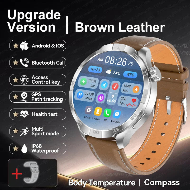 2026 New GH Style GPS Sport Compass SmartWatch Men 1.85" AMOLED HD Screen NFC IP68 Waterproof Bluetooth Call Smartbracelet Woman