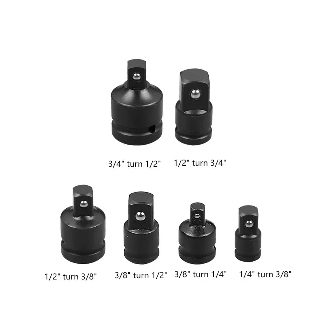 Air Impact Wrench Socket Adapter Converter Ratchet 1/2" To 3/4" 1/2" To 3/8" 3/4" To 1/2" Adapter Black Durable
