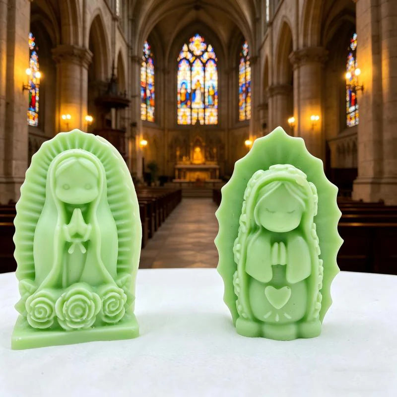 Prayer Angel Girl Silicone Mold DIY Virgin Mary Aromatherapy Candle Soap Gypsum Crafts Cement Casting Mold Home Decoration Gift