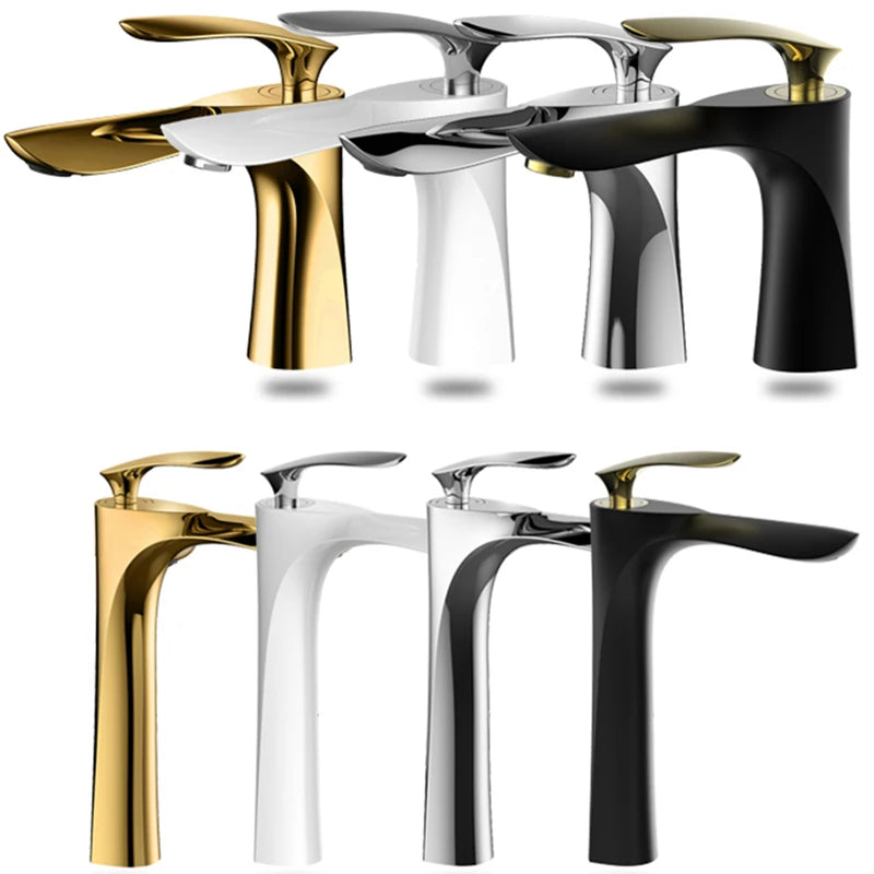 BAKALA New Design Brass Chrome Black Whte Golden Shite Single Handle Bathroom Sink Faucet Mixer Tap Basin Faucet  BR-2018A20