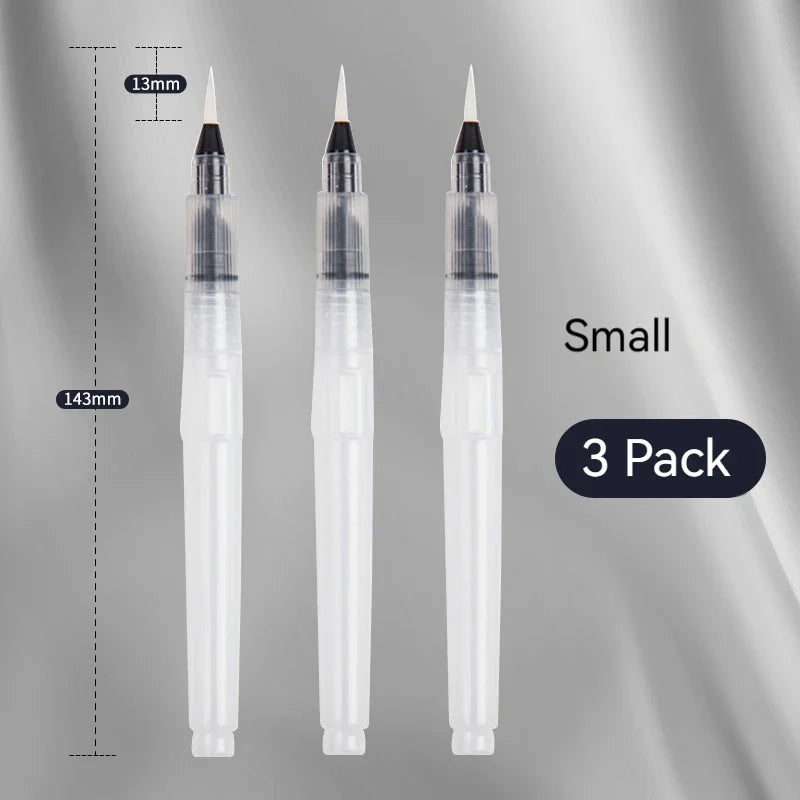 3Pcs/6Pcs Watercolor Brush Set Portable Paint Brush Water Color Pen Painting Drawing Tools Fountain Pens Art Supplies for Artist