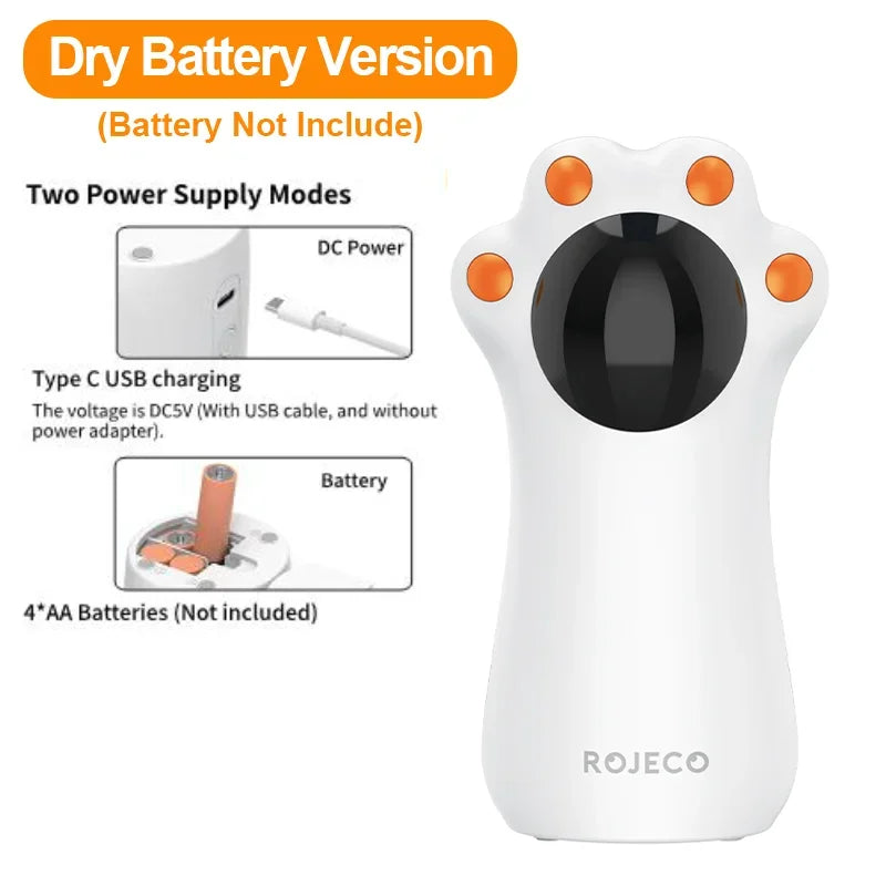 ROJECO Automatic Cat Laser Toy Interactive Intelligent Toys LED Motion Activate Pet Indoor Handheld Wireless Cat Toy Accessories