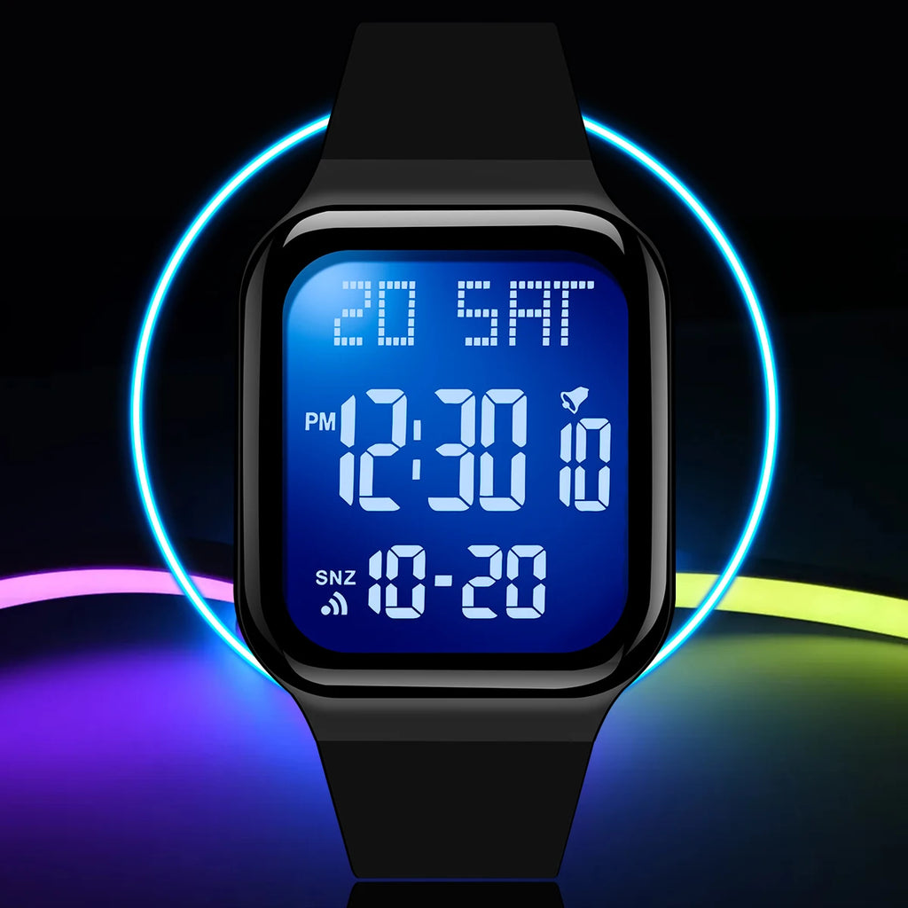 High School Student Men's Sports Watch Multifunctional Waterproof Alarm Watch LED Digital Electronic Watch Couple Watch