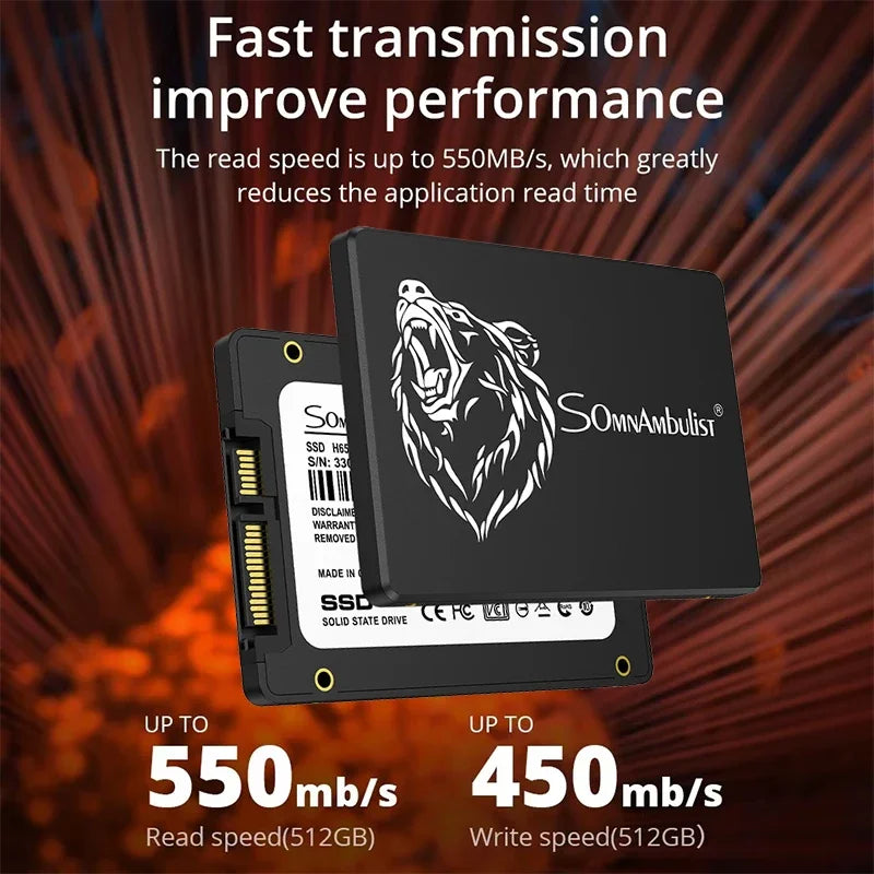 Reliable Internal 2.5'' SATA3 SomnAmbulist SSD 128GB/240GB/512GB/1TB/2TB for PC Laptop