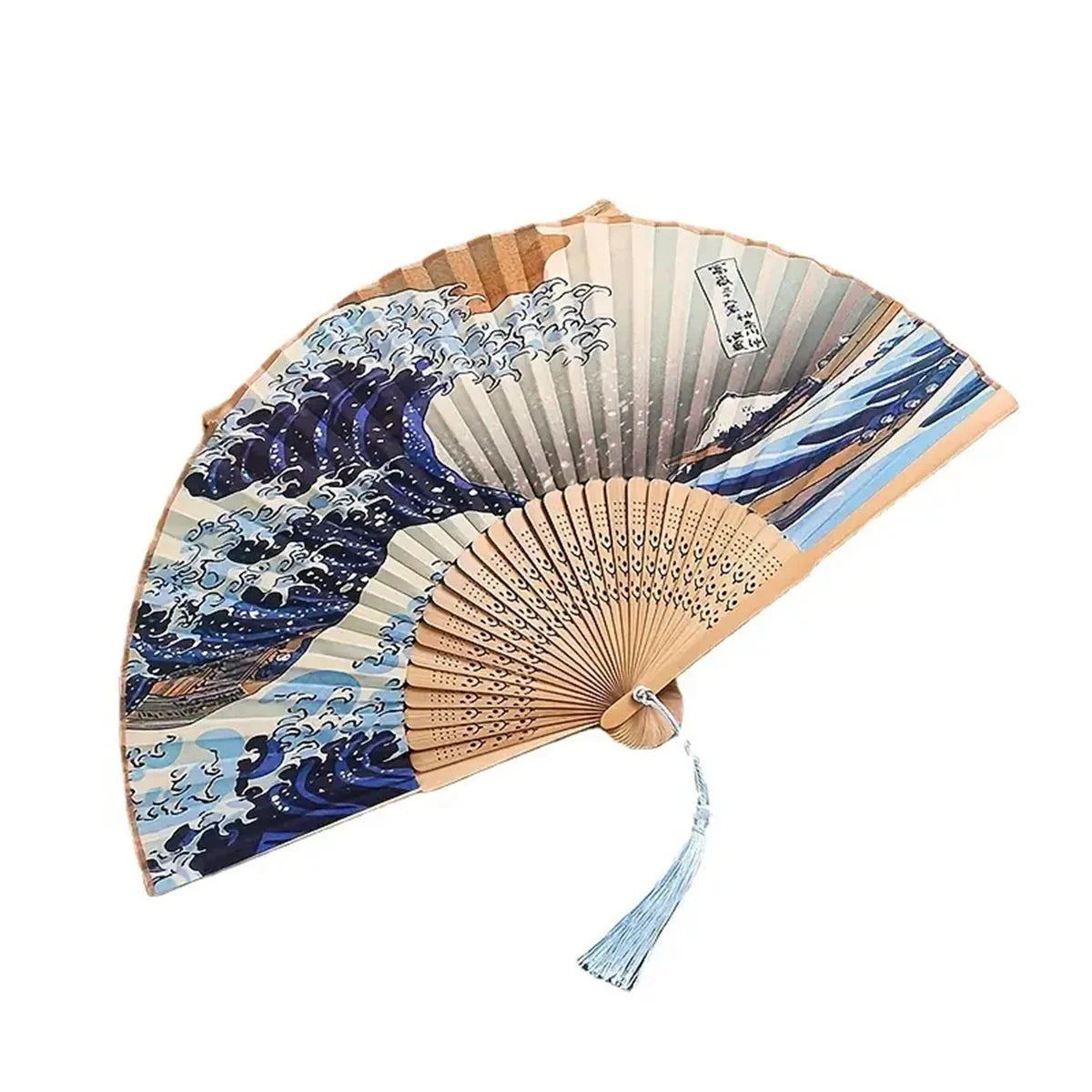 1pc, Folding Fan Handmade Decorative Kanagawa Wave Foldable Fan Handheld Vintage Hand Fans For Women Portable Folding F