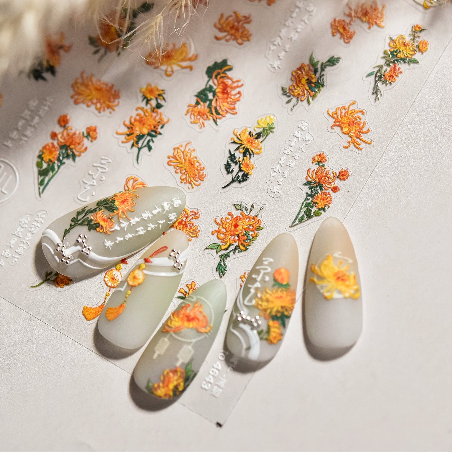Red Butterfly 5D Nail Sticker Nail Art Decoration Spring Flowers Nail Art Decal Relief Sticker Press on Nails