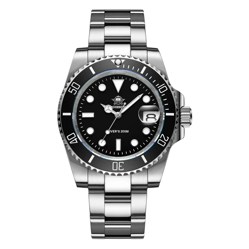 ADDIESDIVE Quartz Watch for Men 316L Stainless Steel Super Luminous Ceramic Bezel 200m Waterproof Classic Diving Men‘s Watch