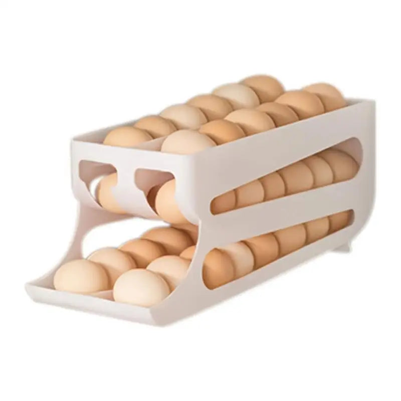 Automatic Rolling Egg Dispenser 3 Tiers Double-row Egg Dispenser Organizer Auto Rolling Fridge Egg Cartons For Kitchen accessory