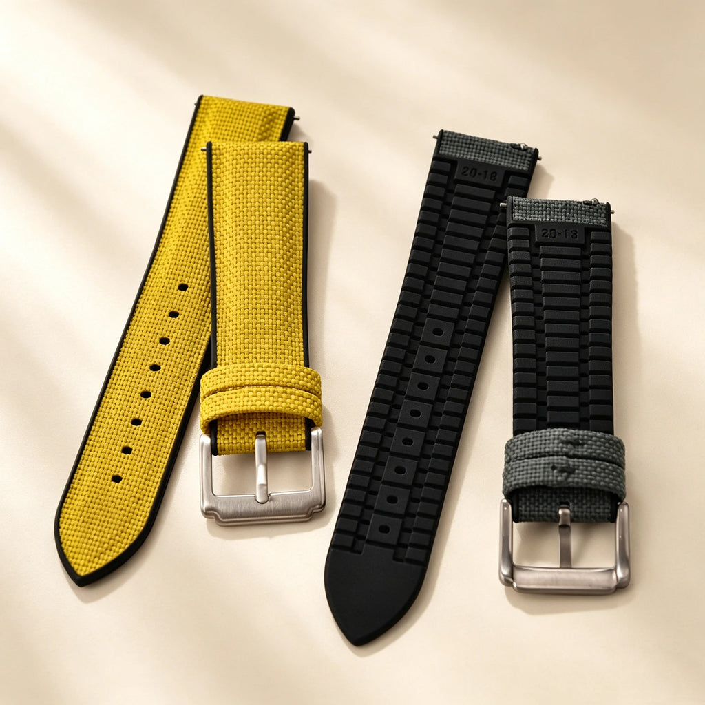18/19/20/21/22mm For Cordura Sailcloth Nylon Strap Silicone Rubber Quick Release Band for Seiko Omega Cartier Smartwatch Belt