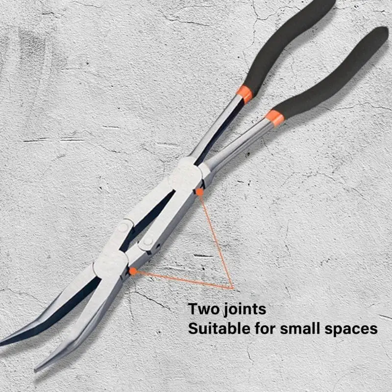 P82E Double Joint Long Handle Plier High Carbon Steel Multifunctional Double Joint Pliers for Homes Garage Outdoor Use